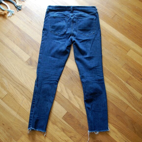 Free People Reagan Raw Hem Skinny Jeans Dark Wash Button Front - Picture 4 of 4